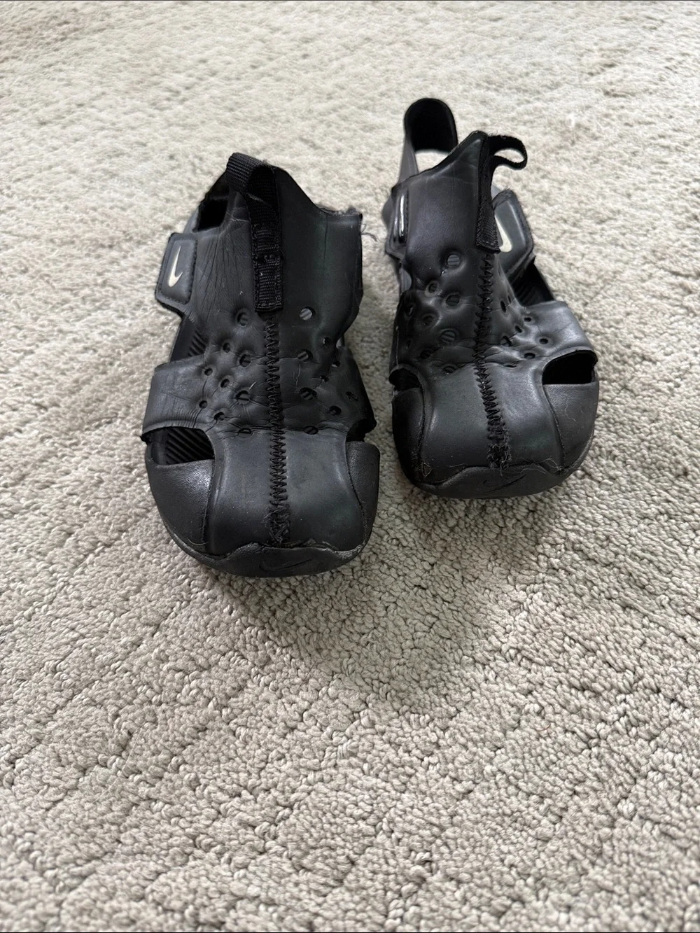 Nike Kids Black Water Shoes with White Swoosh